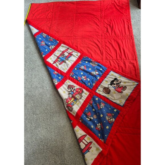 Vintage Super Mario Nintendo Large Blanket - Quilt - Homemade 60" x 88" - Used - Picture 13 of 14